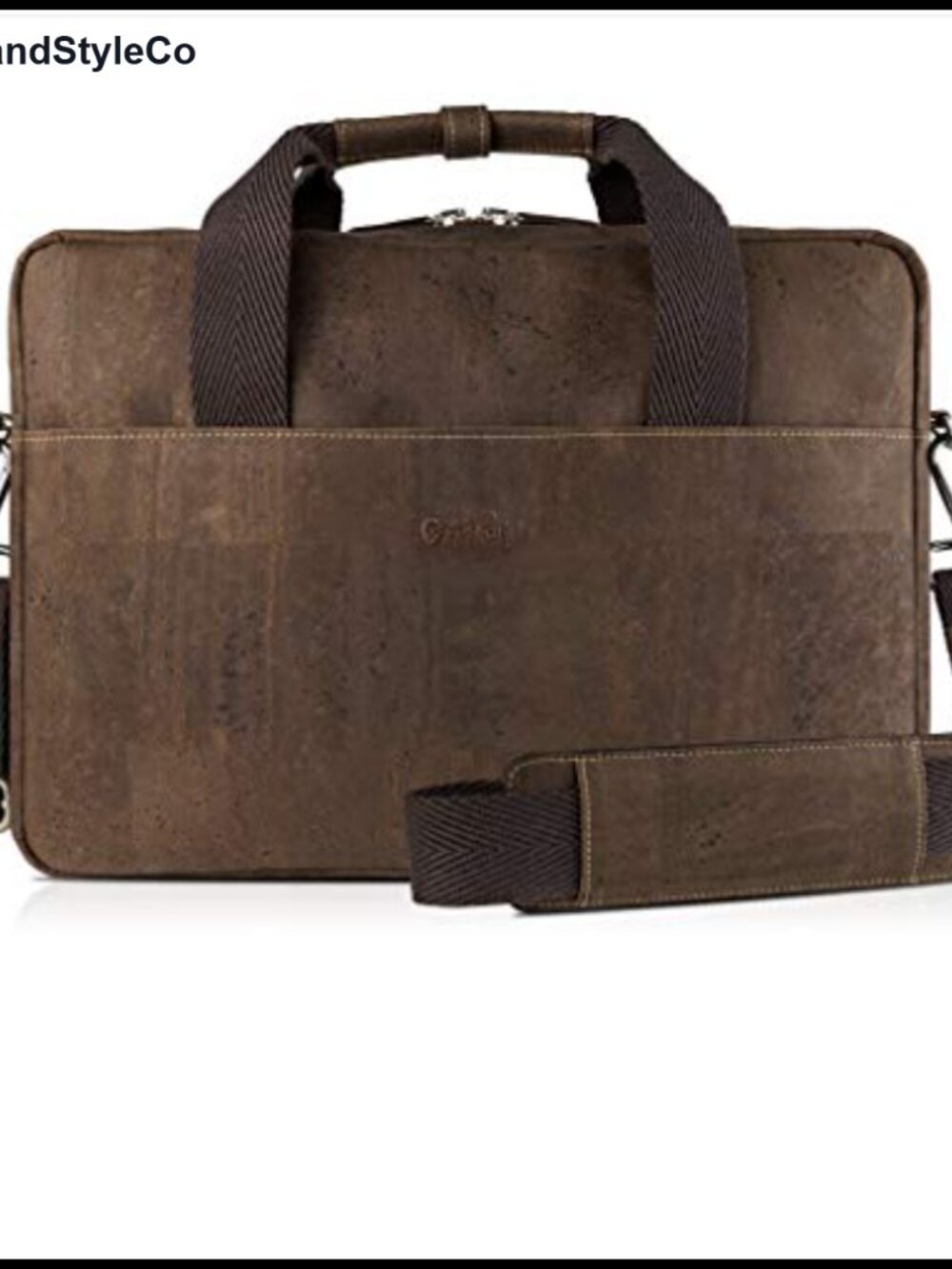 Cork Briefcase Vegan Leather Messenger Bag Laptop Work